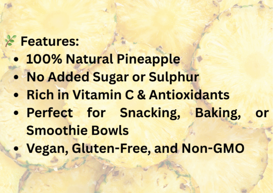 100% Dehydrated Pineapple Rings – Naturally Sweet, No Sugar Added | Tropical Dried Fruit Snack - Image 3